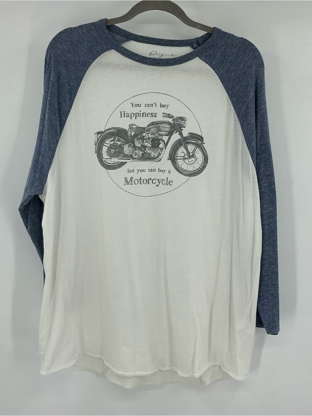 Lucky Brand Triumph Bonneville Raglan Sleeves Motorcycle Tee